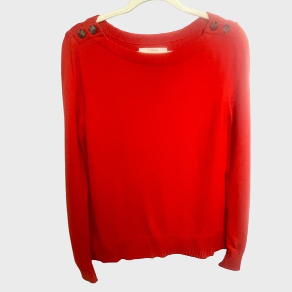 Ann Taylor Loft  Orange Button Boat Collar Button ShoulderSiz… - Picture 6 of 11